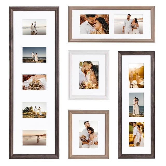 5pc Bordeaux Frame Photo Collage Farmhouse Finishes Box Set - Kate & Laurel All Things Decor