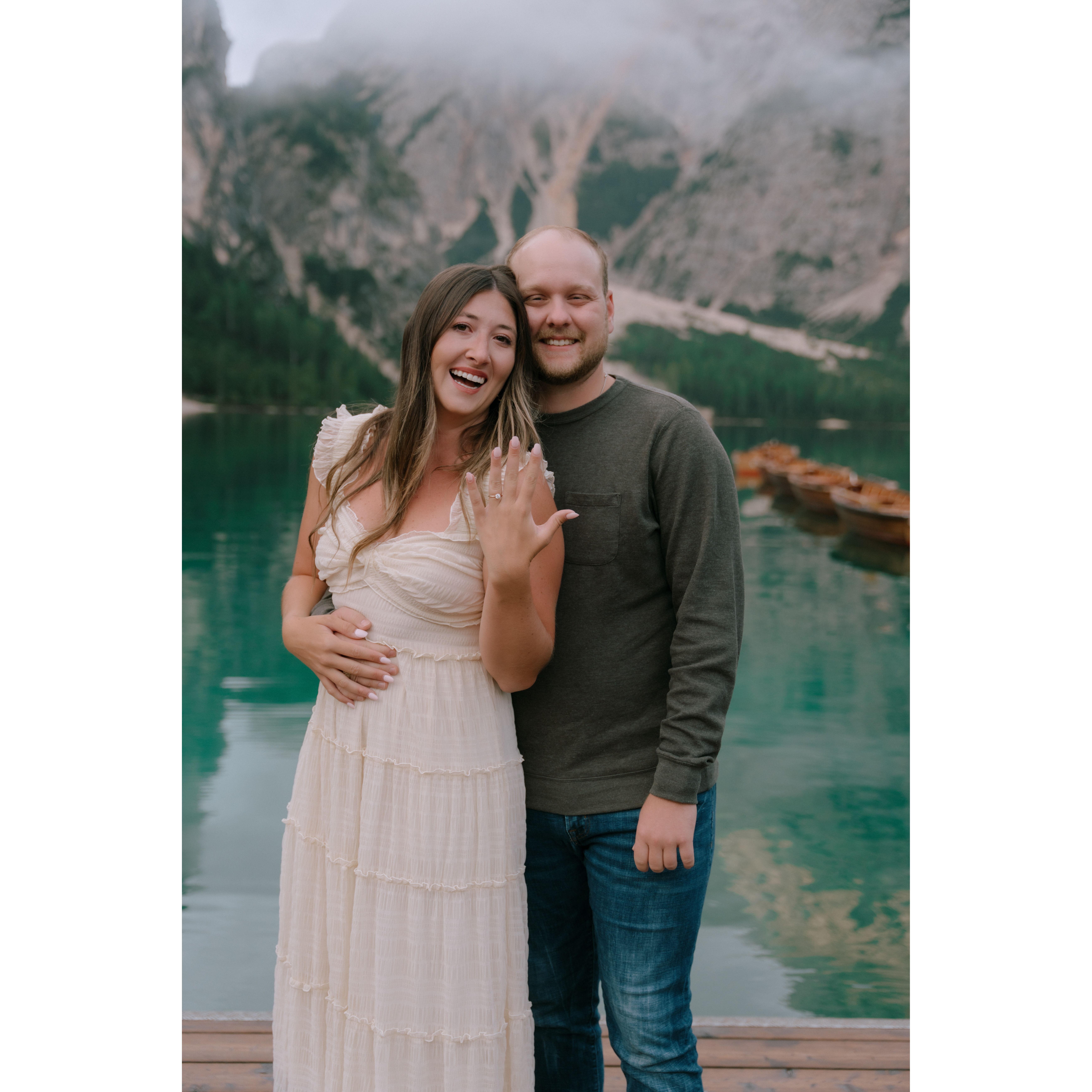 engagement photos on Lago di Braies, Dolomiti, Italy!!!