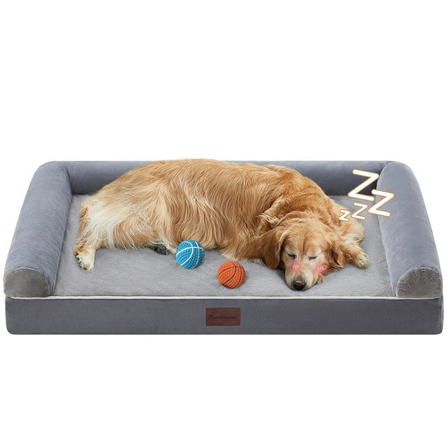 BFPETHOME Washable Dog Beds for Large Dogs, Orthopedic Dog Bed Large, Big Dog Couch Bed with Removable Washable Cover, Waterproof Lining and Nonskid Bottom, Egg-Crate Foam Pet Sofa Bed for Sleeping