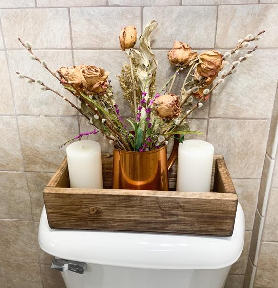 Wood Box, Toilet Tray, Toilet Paper Holder, Bathroom Caddy, Bathroom Storage, Farmhouse Decor, Rustic
