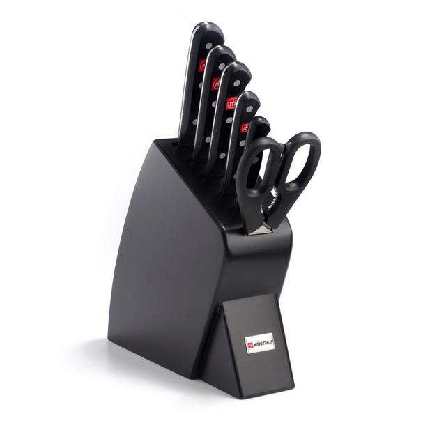 Wusthof® Gourmet 7-Piece Mobile Wood Knife Block Set in Black