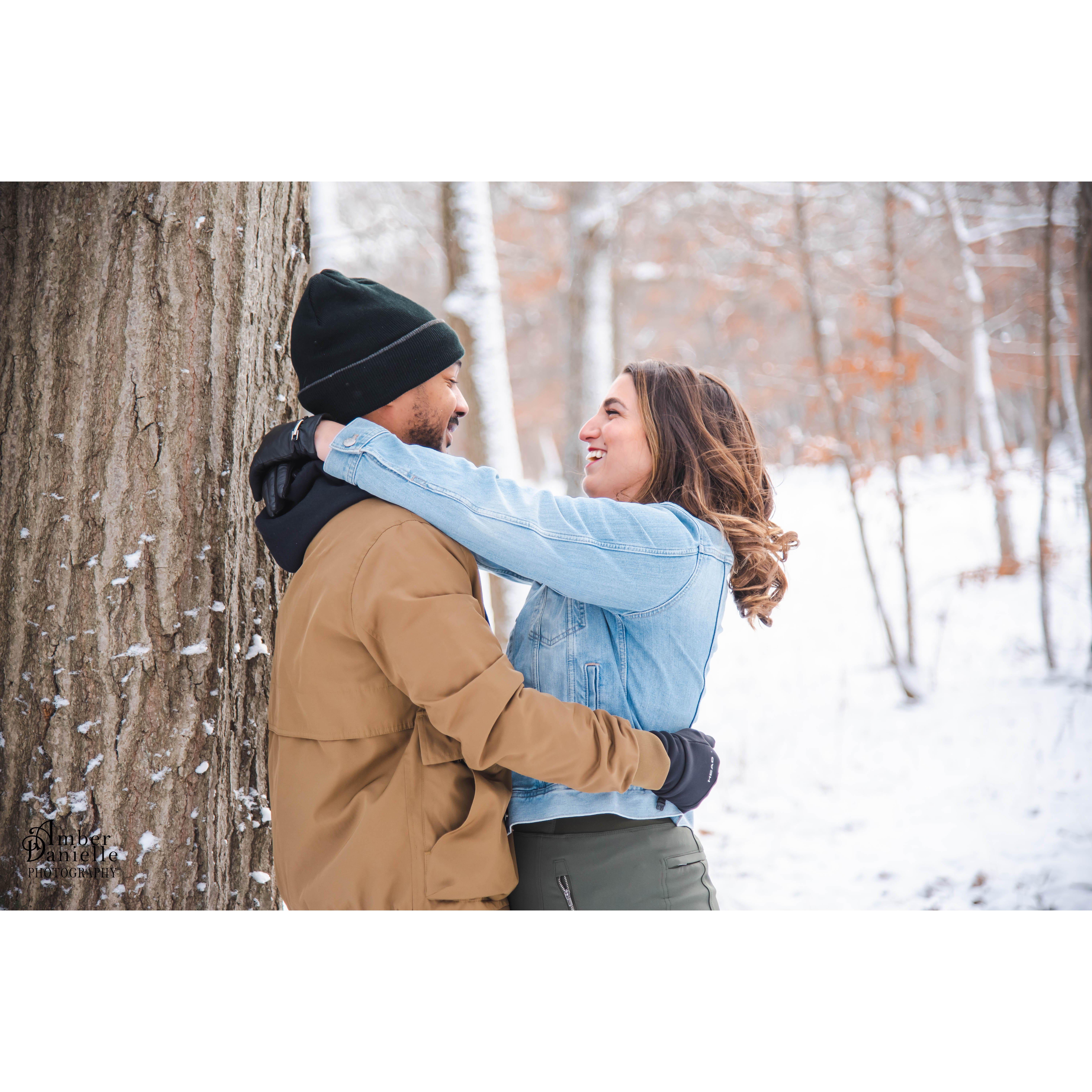 Thank you to our amazing photographer and friend, Amber, for capturing these photos of us!  We are so lucky to have each other to help keep warm during the long Chicago winters.