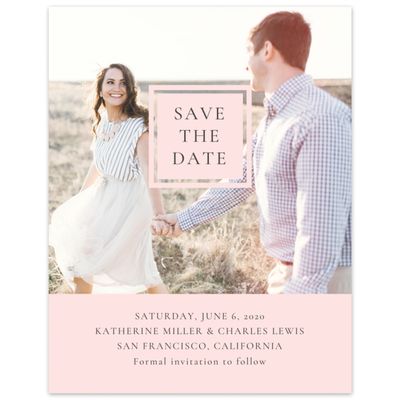 Blush, Pink Wedding Digital Save the Date - Potter Portrait