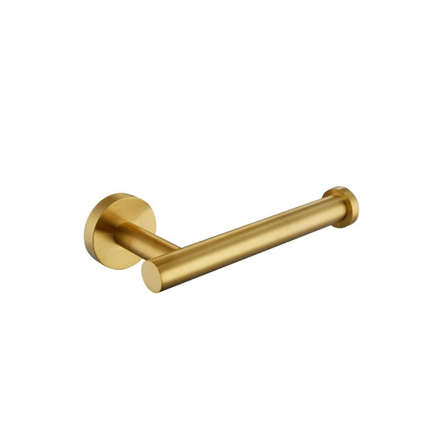 Toilet Paper Holder Brushed Dark Gold, APLusee SUS304 Stainless Steel Round TP Hanger, Modern Bathroom Lavatory Tissue Roll Storage
