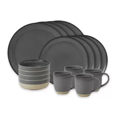 ED Ellen DeGeneres Crafted by Royal Doulton® Brushed Glaze 16-Piece Dinnerware Set in Grey