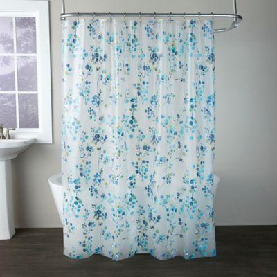 Blossoms Shower Curtain in Blue