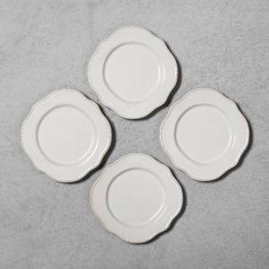 4pk Stoneware Scallop Salad Plate Cream - Hearth & Hand™ with Magnolia