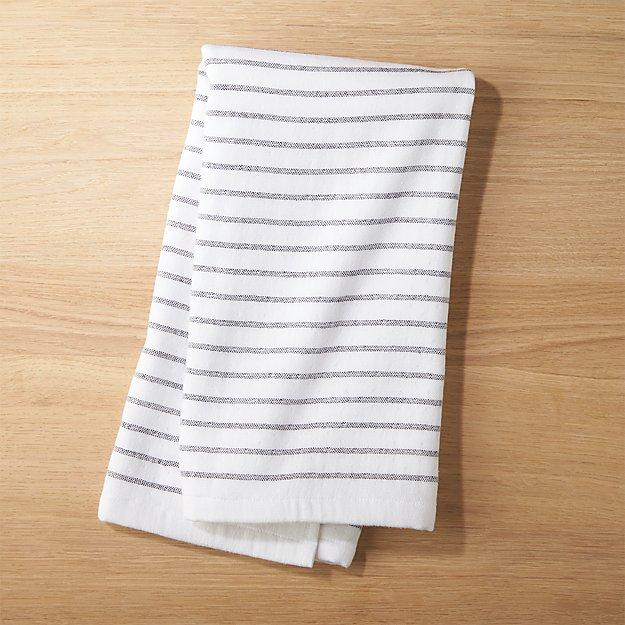 White Pinstripe Terry Dishtowel