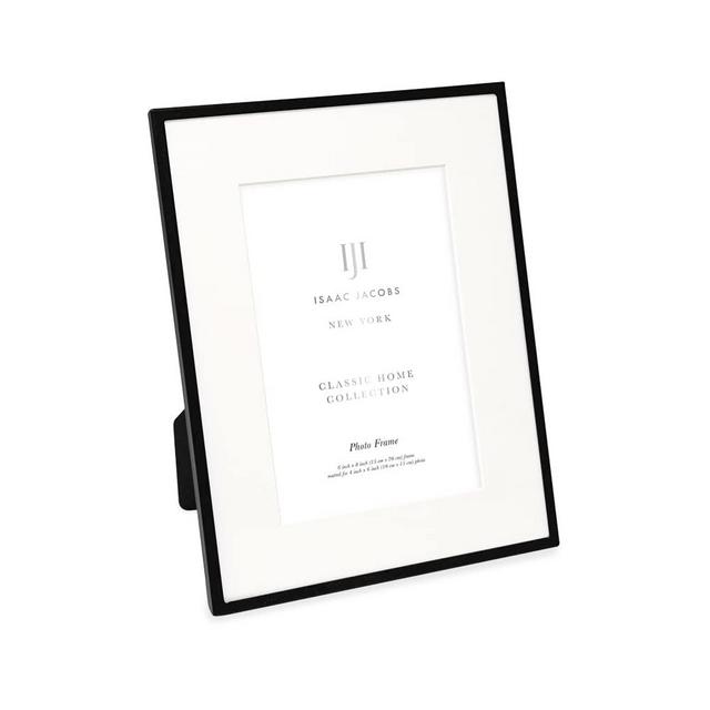 Isaac Jacobs 6x8 (Matted 4x6) Black Metal Picture Frame, Classic Metal Photo Frame Made For Tabletop & Hanging Display, Home and Office Décor, Photo Gallery and Wall Art (6x8 (Matted 4x6), Black)
