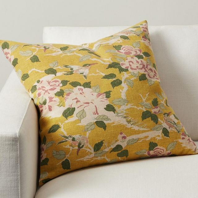 Foresta Printed Pillow Cover, 22", Yellow Multi