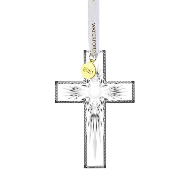 Waterford® 4.21 Inch 2021 Crystal Cross Ornament