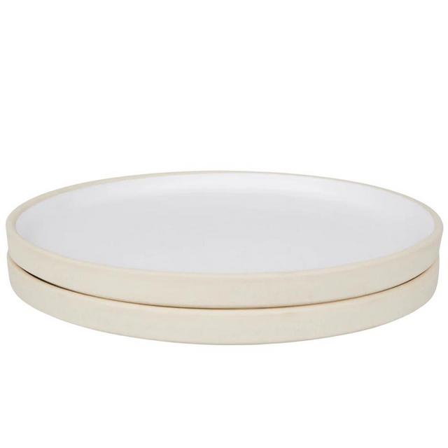 Otto Ceramic Plate Set of Two (White, Large)