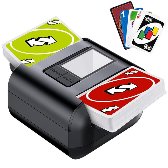 OBLITZON Automatic Card Shuffler for 1-2 Decks - Electric Poker Card Shuffler with One-Press AUTO & Manual Mode | Rechargeable 2000mAh Battery, USB-C Charging | Low Noise for Blackjack, UNO, Skip-Bo