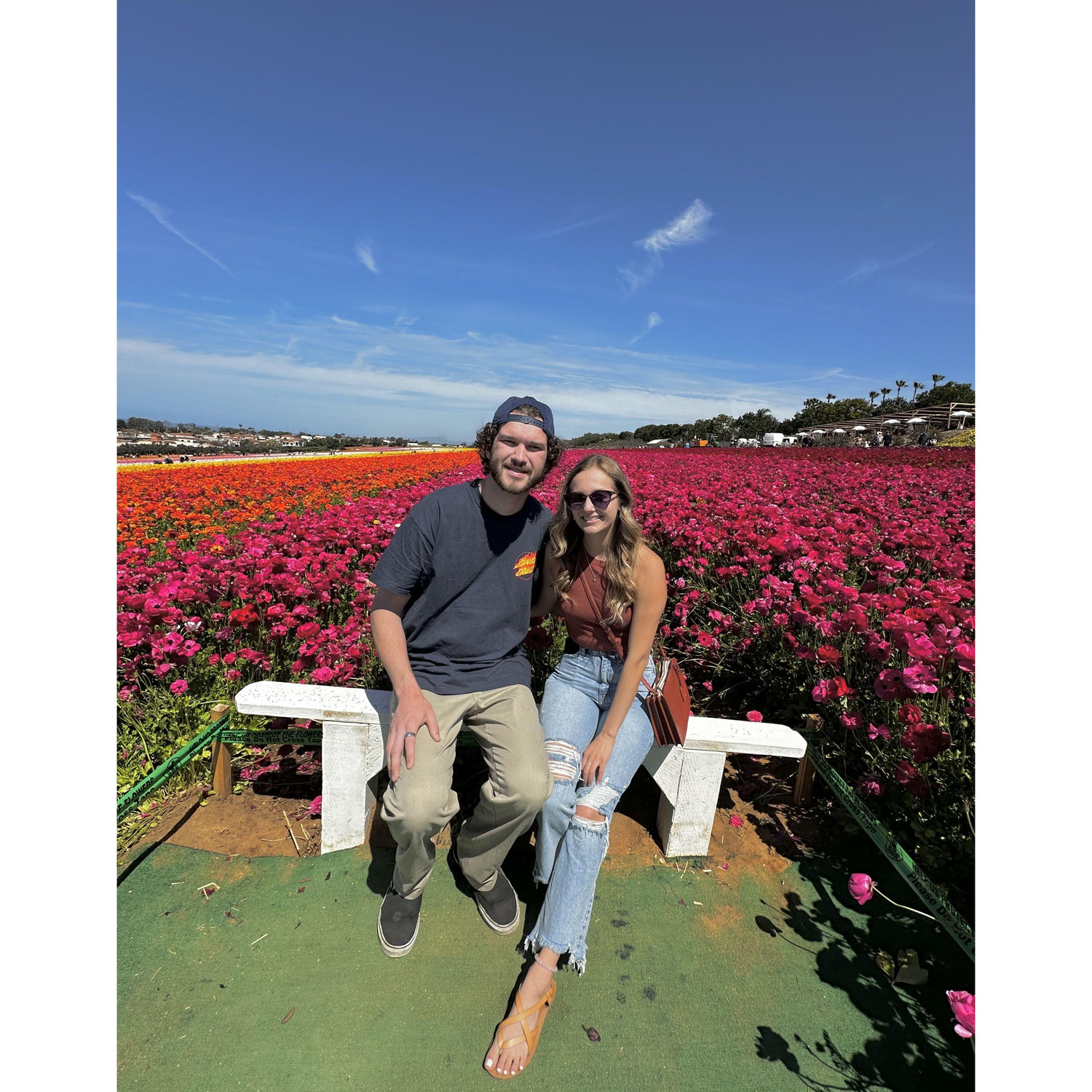 Visiting the Carlsbad flower fields, where Simon met Erica's mom for the first time