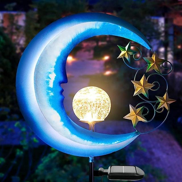 Solar Outdoor Lights Garden Decor - Waterproof Moon Decor - Outdoor Lights Patio Decor Pathway Landscape Lights - Garden Stakes