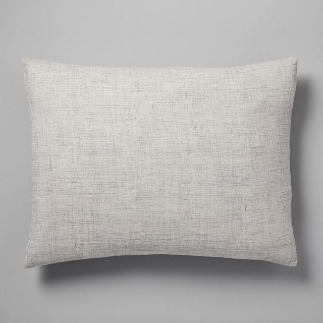European Flax Linen Duvet, Standard Sham, Frost Gray Fiber Dye