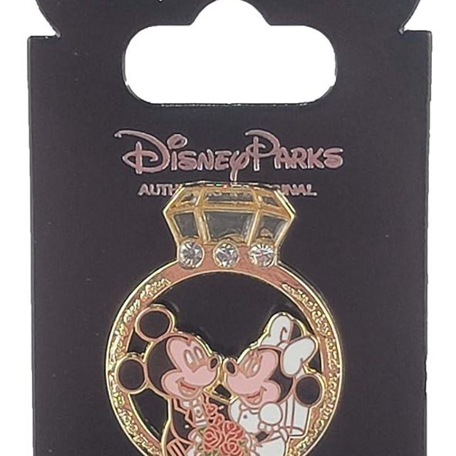 Disney Pin - Diamond Wedding Ring - Mickey and Minnie