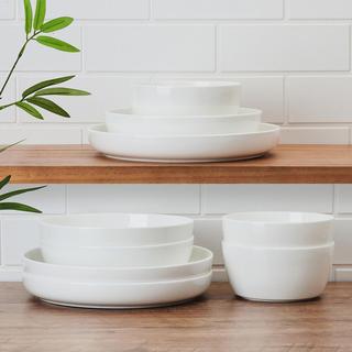 Delray 3-Piece Bone China Dinnerware Bowl Set, Service for 3