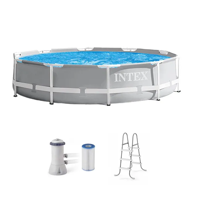 Intex 10' x 30" Above Ground Swimming Pool w/ 330 GPH Filter Pump & Pool Ladder