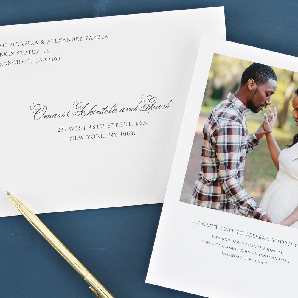 Wyncote Portrait | White | Zola Wedding Invitations
