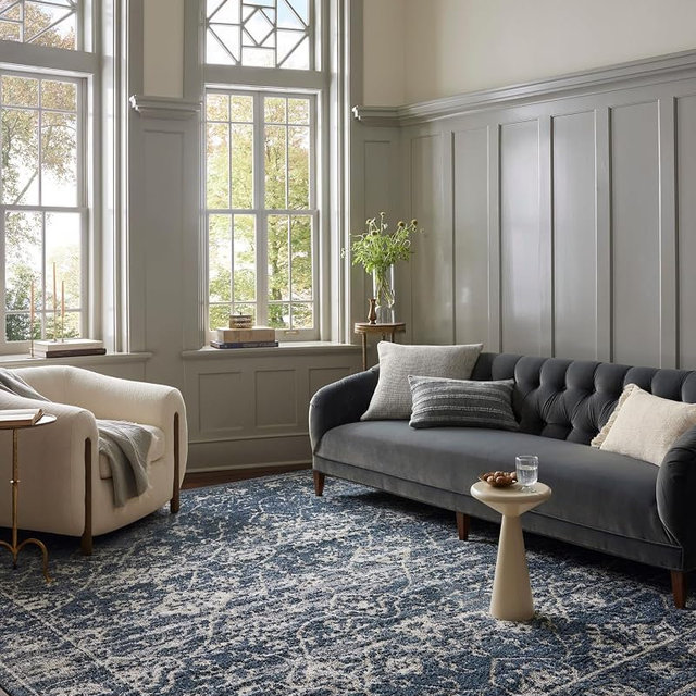 Loloi Magnolia Home by Joanna Gaines Gigi Collection GIG-02 Navy/Stone 7'-10" x 10' Area Rug