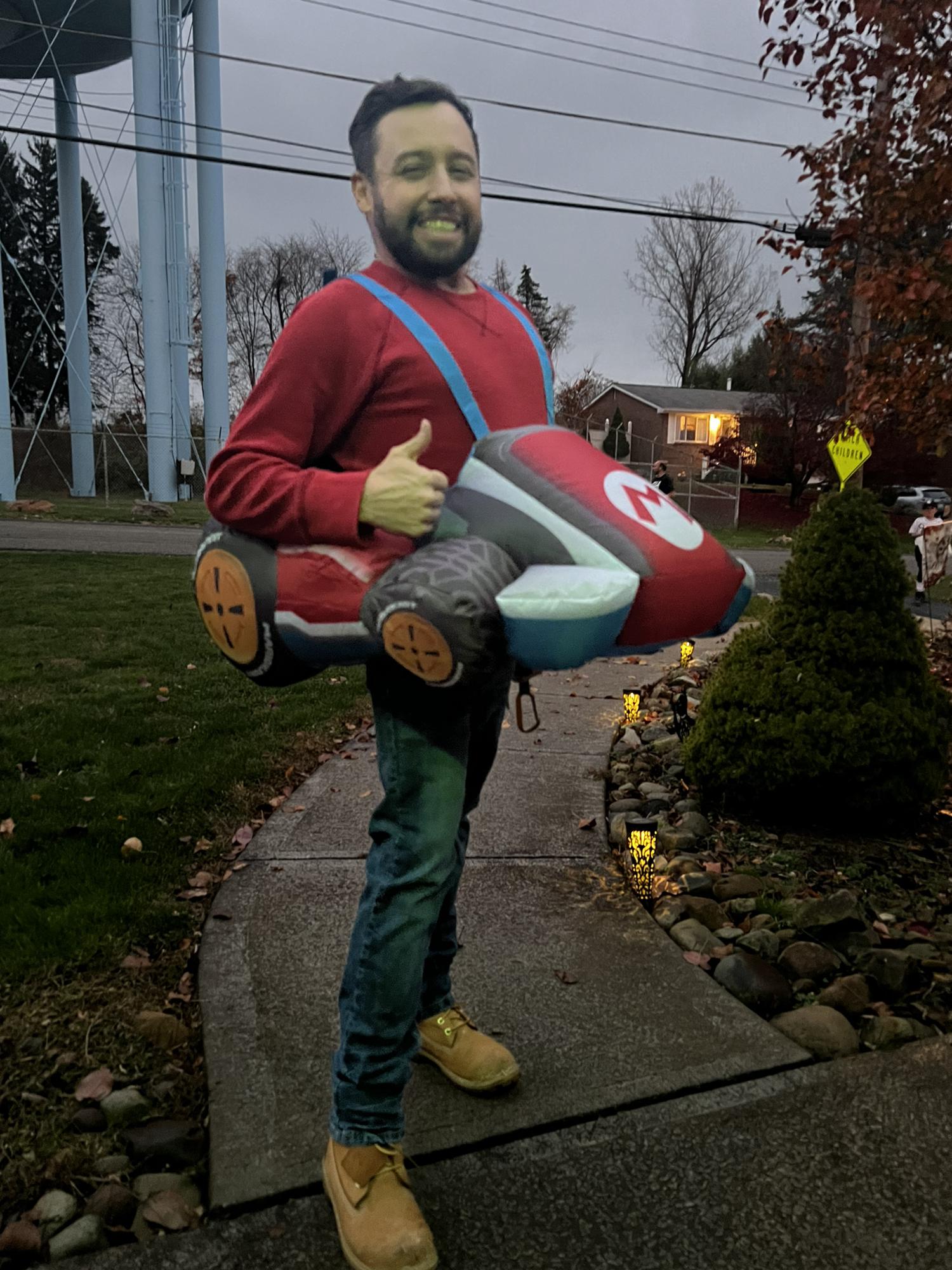 Trick-or-Treat 2022: Jeremy ready to hand out candy in his Mario Cart costume