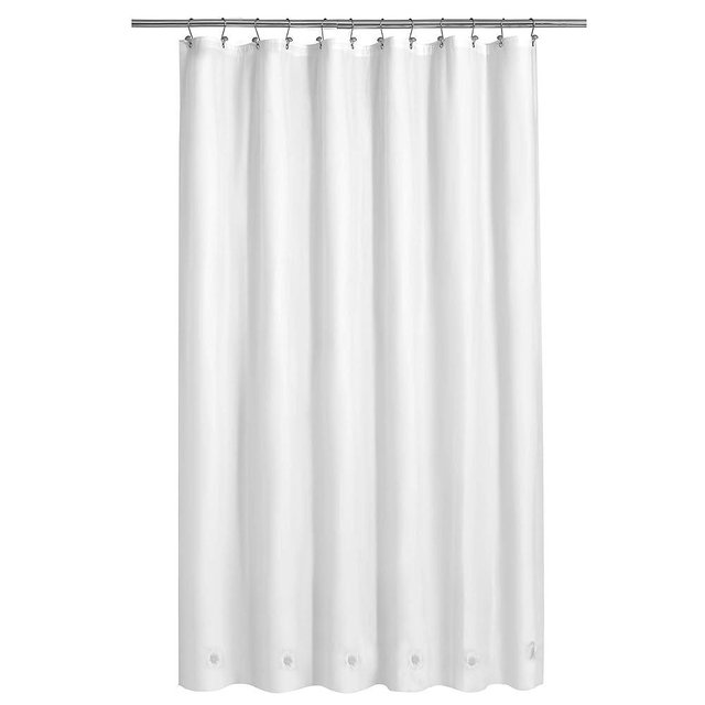 Barossa Design White Shower Curtain Liner with 6 Magnets - Waterproof PEVA Shower Liner for Bath Tub, 72" x 72" Standard Size, PVC Free & Metal Grommets - White, 72x72