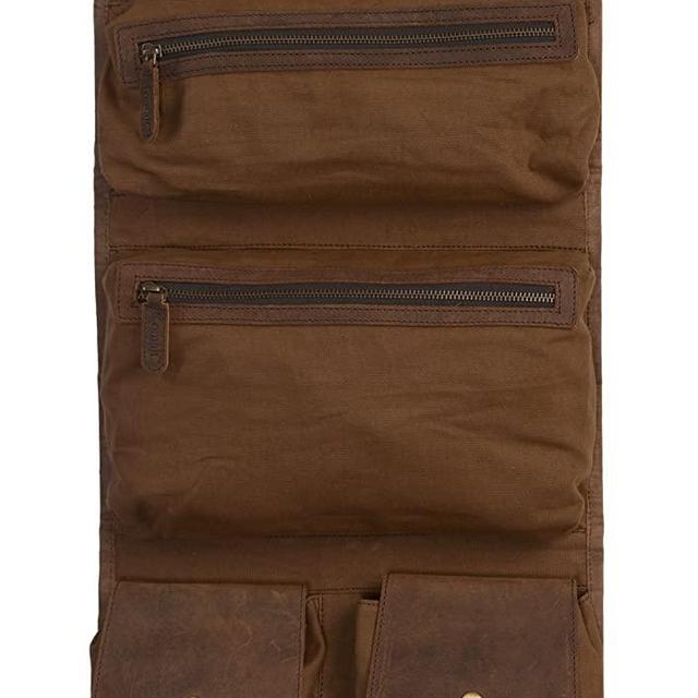 KOMALC Genuine Buffalo Leather Hanging Toiletry Bag Travel Dopp Kit …