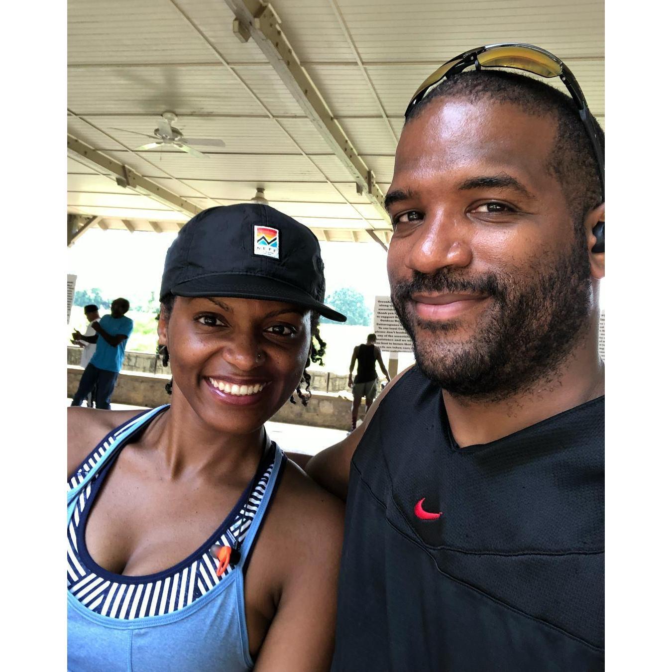 We exercise together.