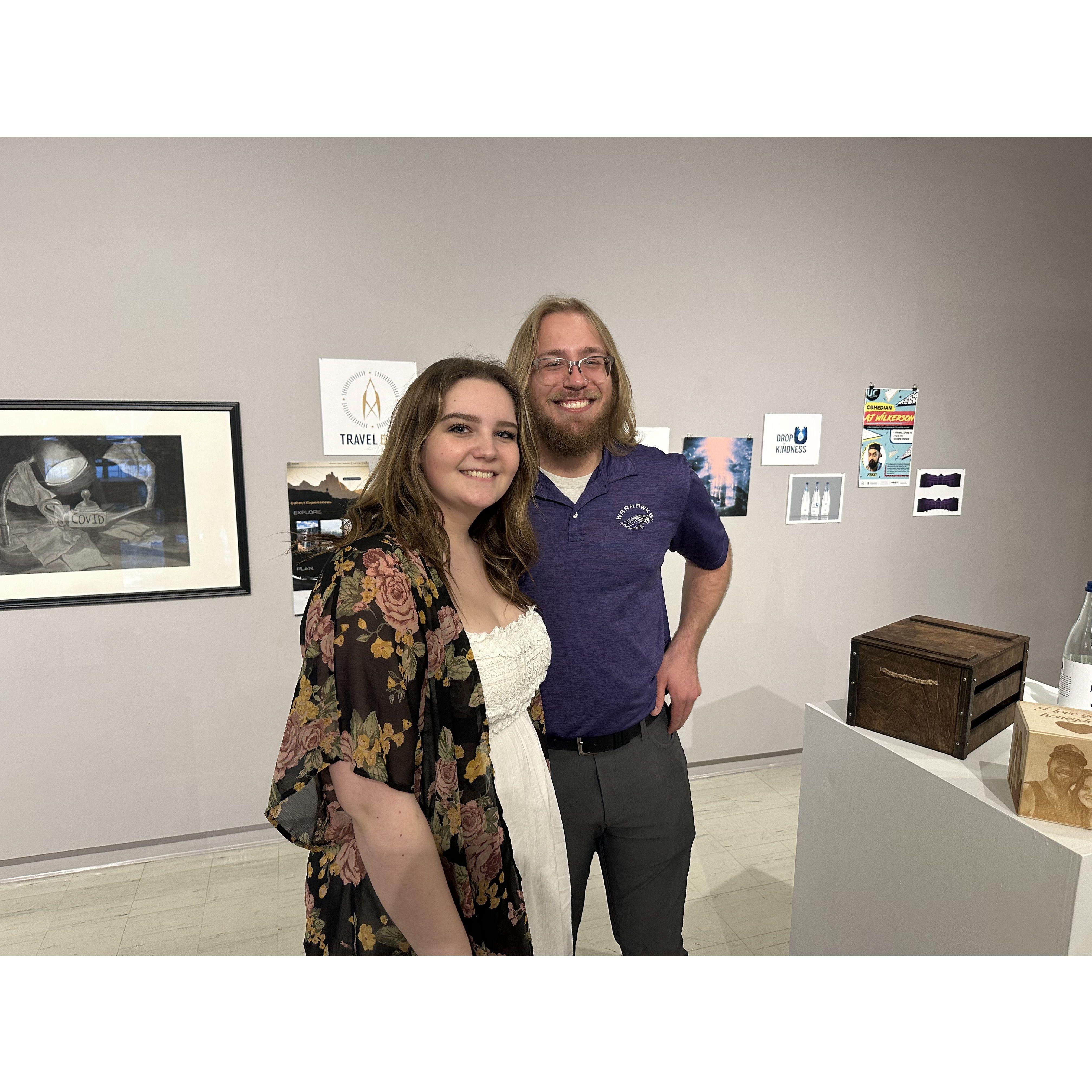 At Eli's art show installation