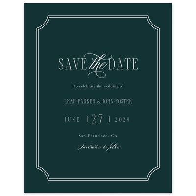 Dark Emerald, Green Wedding Digital Save the Date - Dermot Portrait
