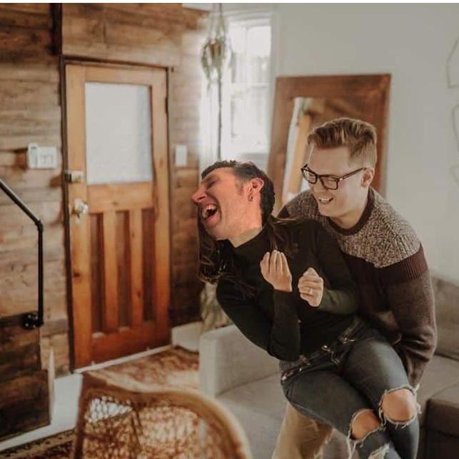 Chris, Mike's groomsmen, used his talents for a unique take on our engagement photos