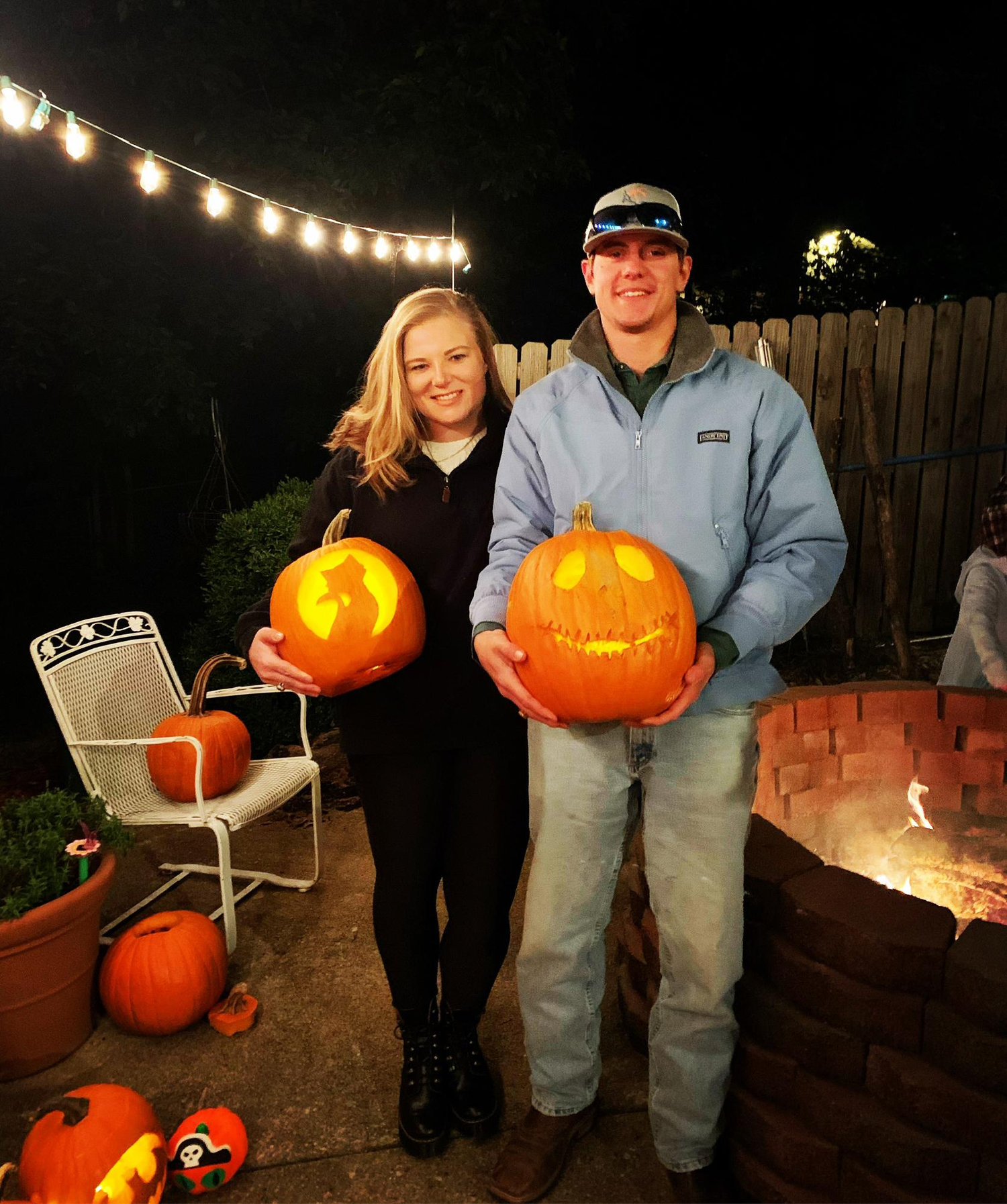 Carving pumpkins before a friends wedding in KC - Oct 2019