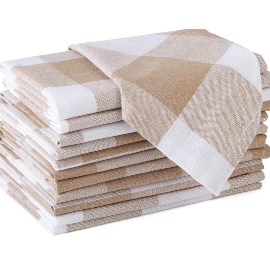 Beige Buffalo Check Napkins Set of 12