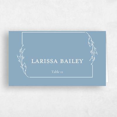 Dusty Blue Wedding Place Card - Normandy
