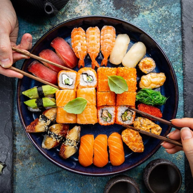 Sushi for two in Japan