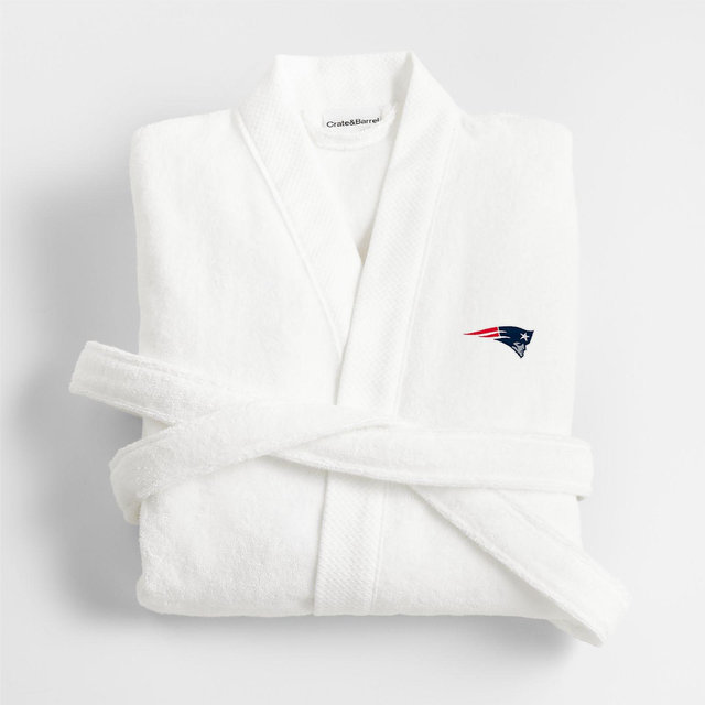 NFL New England Patriots Organic Turkish Cotton Crisp White Bath Robe L/XL
