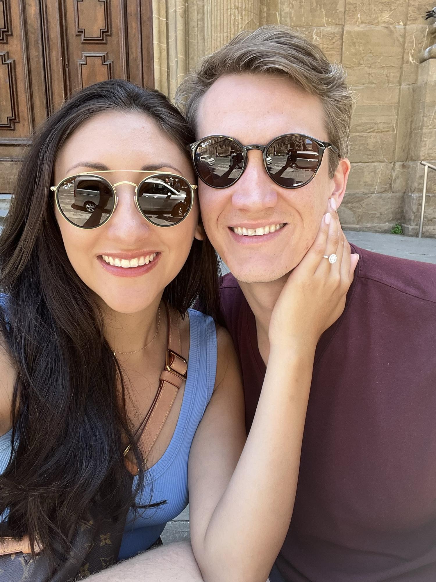 Newly engaged in Florence, Italy