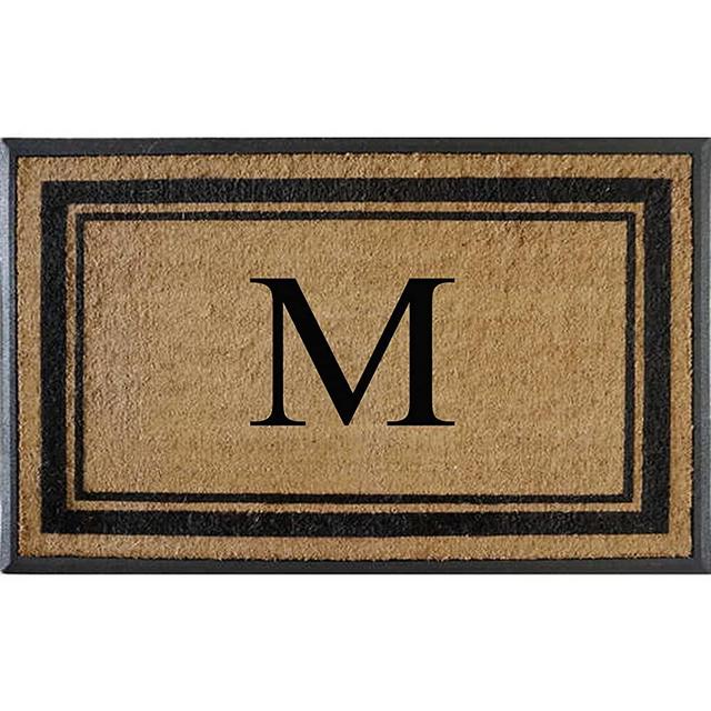 First Impressions Markham Border Double Door, Doormat, Monogrammed M, X-Large, 30"X48"