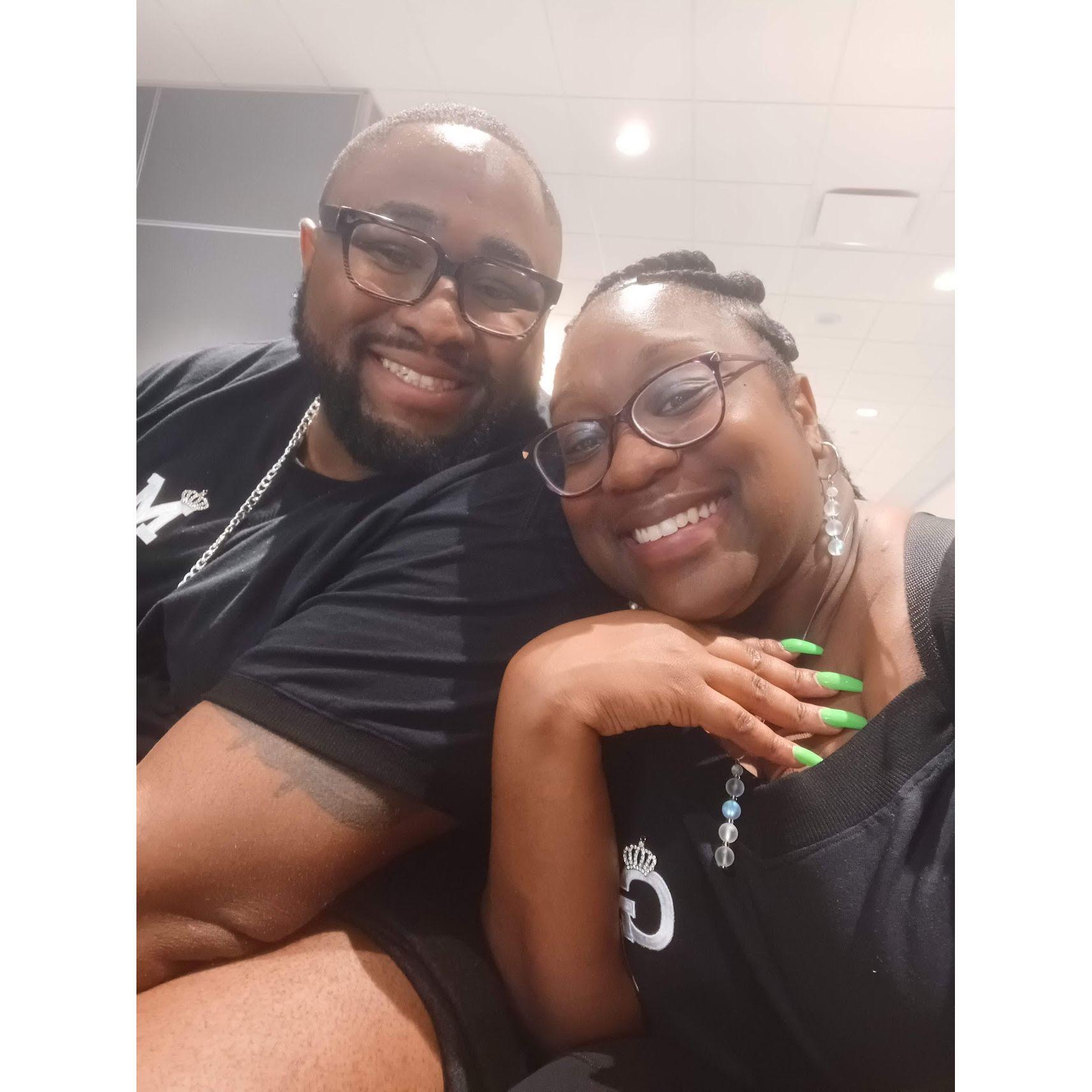 We share our love even in the airport.