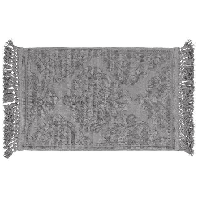 Ricardo Cotton Fringe 21-Inch x 34-Inch Bath Rug in Dark Grey