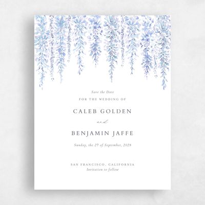 Icy Blue Wedding Save the Date - Portree Portrait