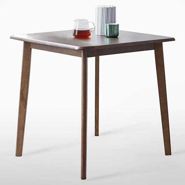 Livinia Canberra 28.3" Dining Table/Mid Century Modern Malaysian Oak Kitchen Table (Walnut)