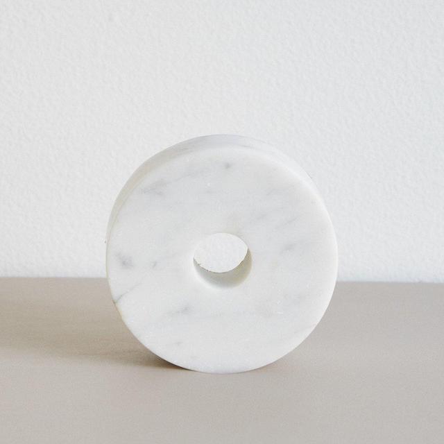 White Circular Marble Candleholder