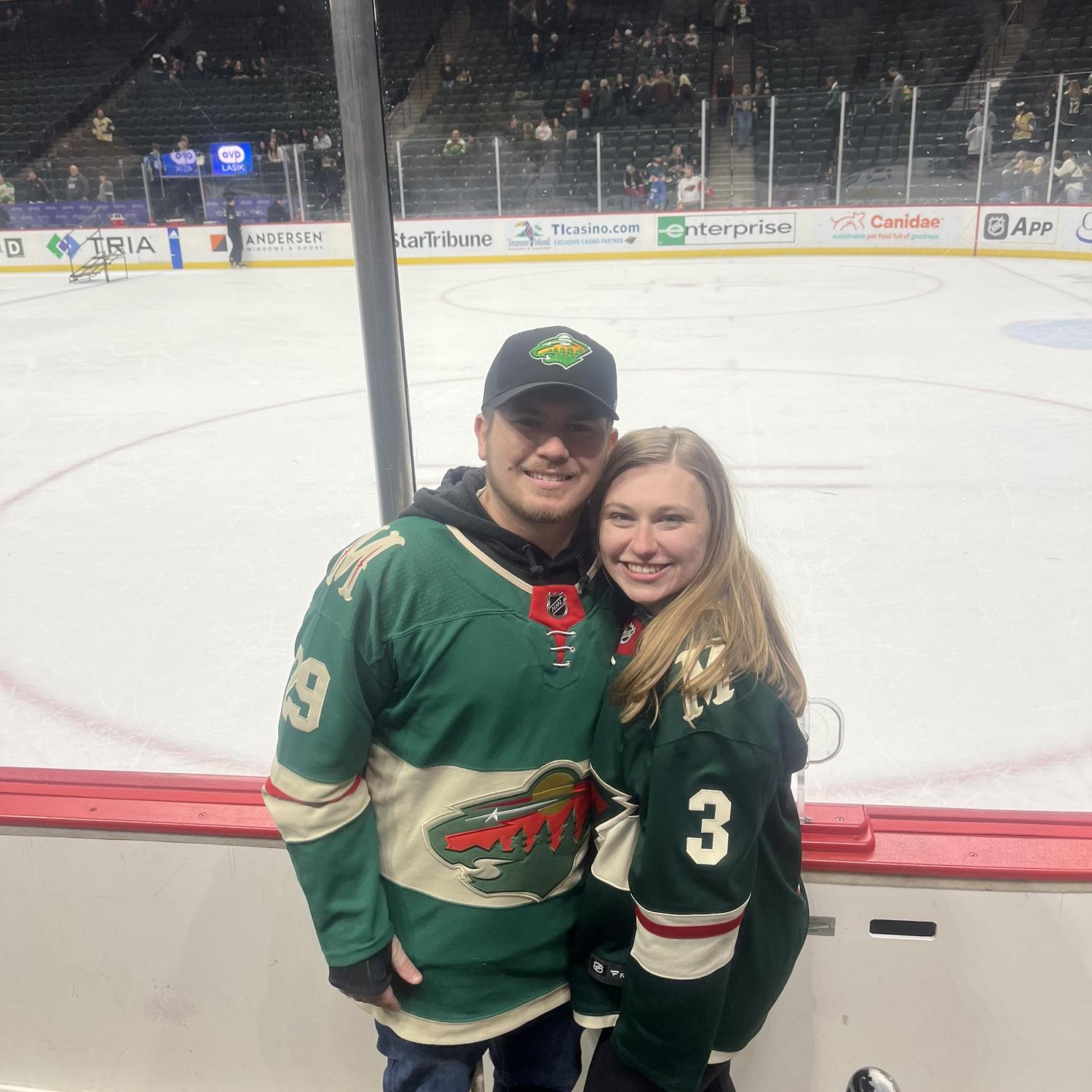 We found love in the State of Hockey. 💚❤️ #WildAboutEachOther