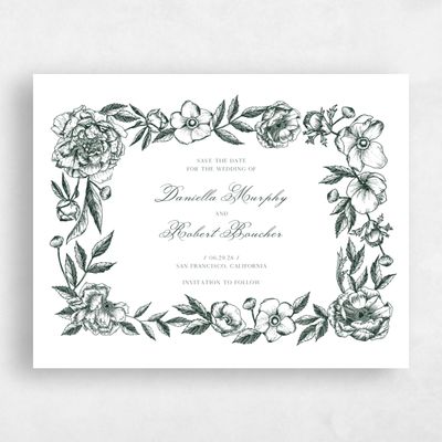 Dark Forest, Green Wedding Save the Date - Iniguez Landscape