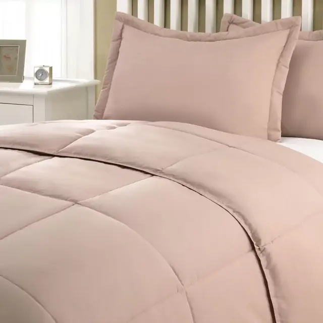 Clean Living Stain/Water Resistant 3-Piece Full/Queen Comforter Set in Taupe