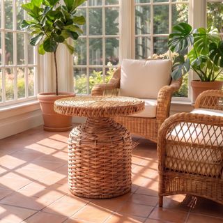 Natural Water Hyacinth Side Table