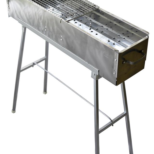 Party Griller 32” Stainless Steel Charcoal Grill – Portable BBQ Grill, Yakitori Grill, Kebab Grill, Satay Grill. Makes Juicy Shish Kebab, Shashlik, Spiedini on the Skewer