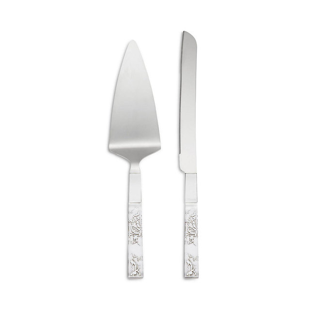 Marchesa by Lenox Silver Peony 2 Piece Dessert Set